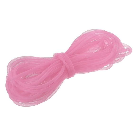 Uxcell 26 Yards Mesh Tube 3/8 Inch Decor Tubing Flex for Wreath,DIY Craft Pink