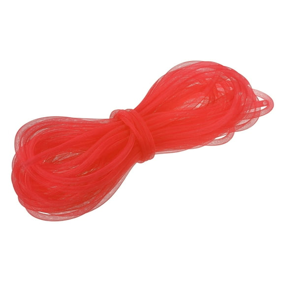 Uxcell 26 Yards Mesh Tube 3/8 Inch Decor Tubing Flex for Wreath,DIY Craft Red