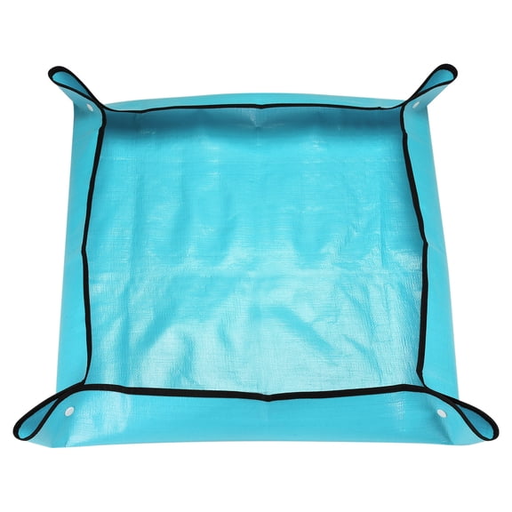 Uxcell 26" x 26" PE Cloth Plant Repotting Mat with Plastic Buckle, Blue
