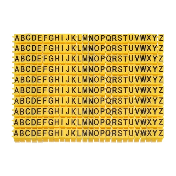 Uxcell 260Pcs Wire Number Cable Marker Yellow A-Z Coded 0.12"-0.16", Plastic Cable Identification Tags Line Marker, Suit for - Coded Cable Identification/Electrical Wiring
