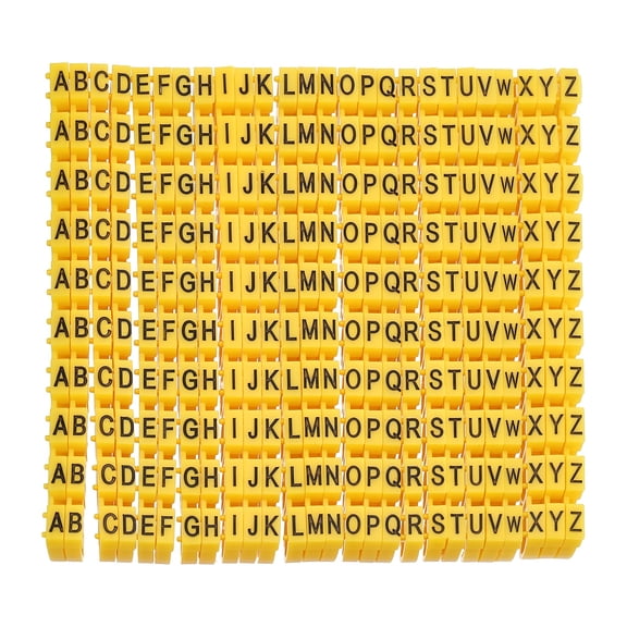 Uxcell 260Pcs Wire Number Cable Marker Yellow A-Z Coded 0.24"-0.3", Plastic Cable Identification Tags Line Marker, Suit for - Coded Cable Identification/Electrical Wiring