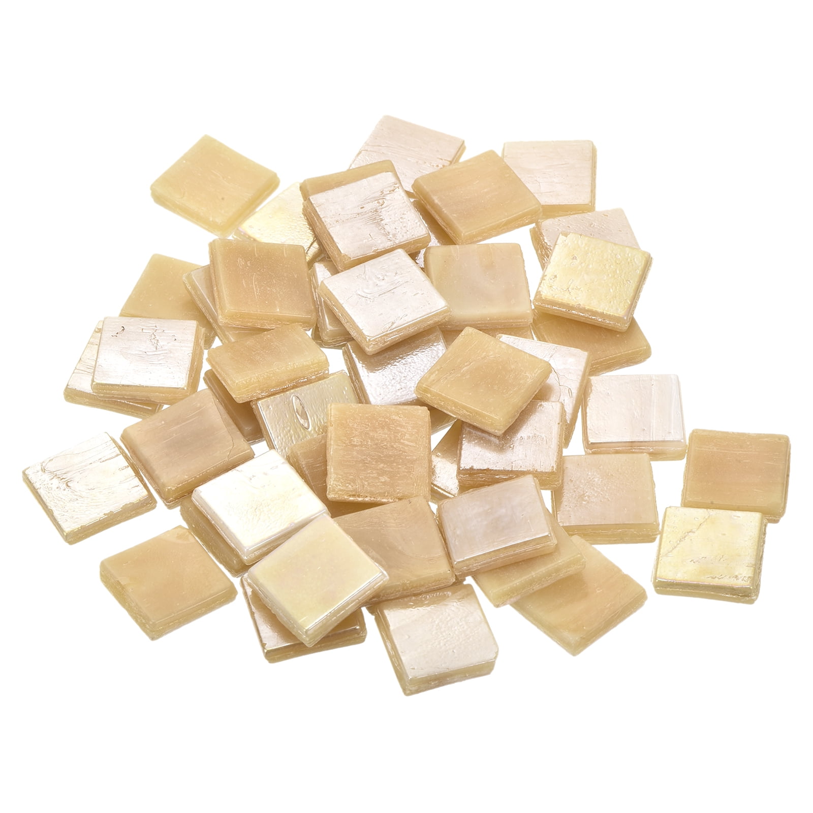 Uxcell 260Pcs Mosaic Tiles, Micro Glass Tiny Mini Mosaic Tile DIY Hobbies Handmade Crystal Free Stone Dull Yellow