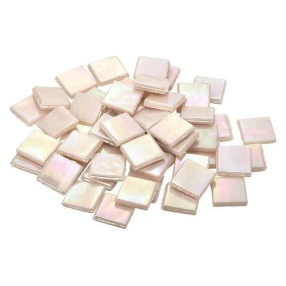 Uxcell 260Pcs Mosaic Tiles, Micro Glass Tiny Mini Mosaic Tile DIY Hobbies Handmade Crystal Free Stone Light Cream Color