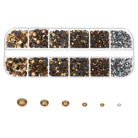 Uxcell 2620 Pcs Hotfix Rhinestones Flatback Crystal Glass Gems with Box Yellow ,Bright White