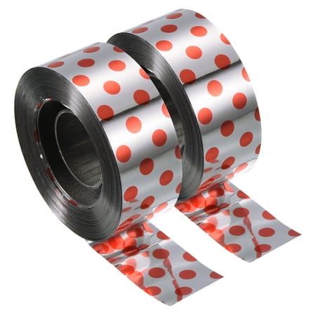 Uxcell 262ftx0.9" Repellent Ribbon Keep Away Bird Reflective Scare Tape, Red 2Pack