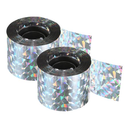 Uxcell 262ftx1.9" Double Side Repellent Keep Away Bird Reflective Scare Tape, Laser 2Pack