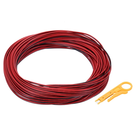 Uxcell 26AWG 2-Conductor Silicone Wire, Tinned Copper 98Ft/30M 300V 2-Core Parallel Wire With Wire Stripper