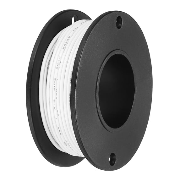 Uxcell 26AWG Stranded Wire Hookup 10M/33ft White Electrical Wire UL1007 Spool