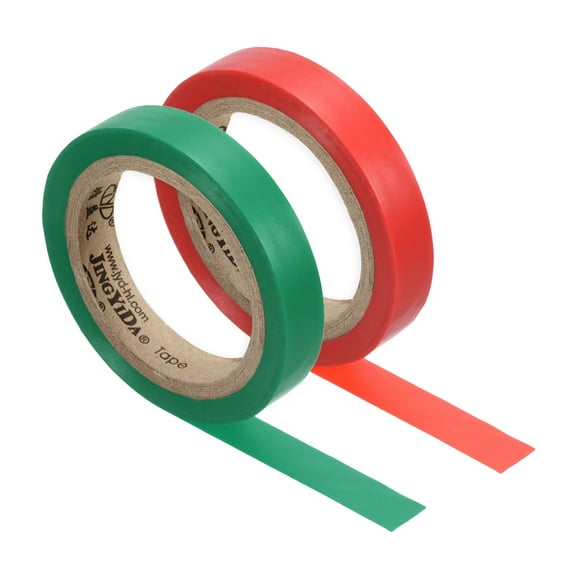 Uxcell 26Ft Tennis Racket Badminton Racquet Grip Finishing Tapes, Red/Green 2 Pack