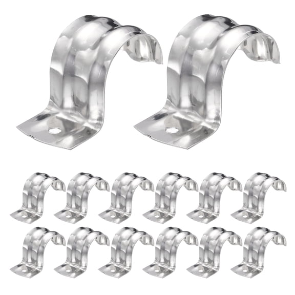 Uxcell 26pcs Conduit Clamp 1 Inch, 1 Hole Stainless Steel Pipe Strap, Rigid Metal Conduit Hanger for Pipe Fixing, Tube Wire Installation