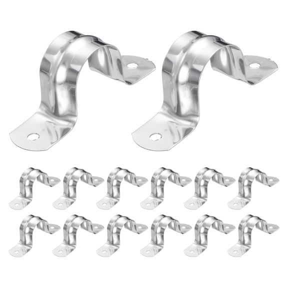 Uxcell 26pcs Conduit Clamp 1 Inch, 1 Hole Stainless Steel Pipe Strap, U Bracket Single Band Rigid Metal Conduit Hanger for Pipe Fixing, Tube Wire Installation