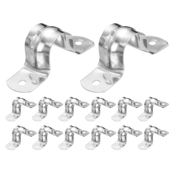 Uxcell 26pcs Conduit Clamp 13/16 Inch, 1 Hole Stainless Steel Pipe Strap, U Bracket Single Band Rigid Metal Conduit Hanger for Pipe Fixing, Tube Wire Installation