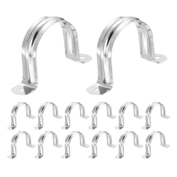 Uxcell 26pcs Conduit Clamp 2 Inch, 1 Hole Stainless Steel Pipe Strap, U Bracket Single Band Rigid Metal Conduit Hanger for Pipe Fixing, Tube Wire Installation