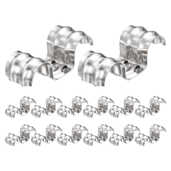 Uxcell 26pcs Conduit Clamp 5/8 Inch, 2 Hole Stainless Steel Pipe Strap, Rigid Metal Conduit Hanger for Pipe Fixing, Tube Wire Installation