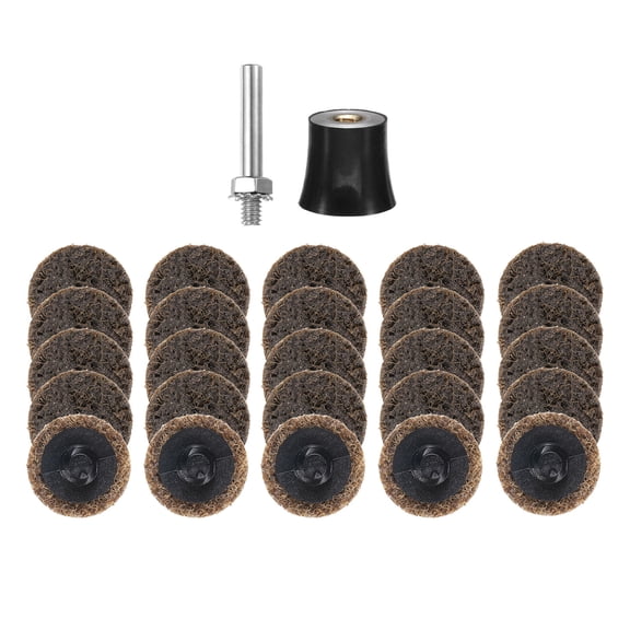 Uxcell 26pcs Quick Change Discs Set 1" Roll Lock Sanding Discs with 1/4" Shank Pad Holder Coarse Grit for Polish Rust Removal
