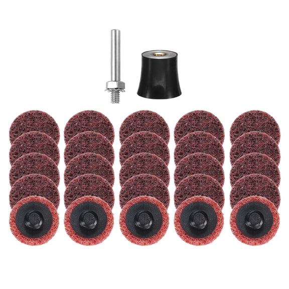 Uxcell 26pcs Quick Change Discs Set 1" Roll Lock Sanding Discs with 1/4" Shank Pad Holder Medium Grit for Polish Rust Removal