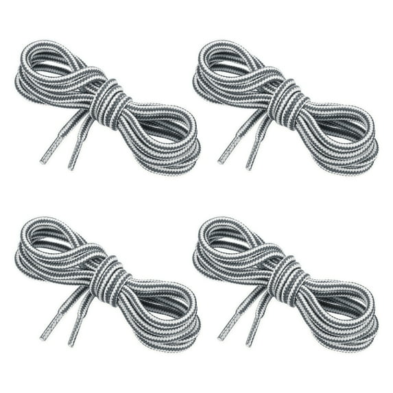 Uxcell 27.6 x 5/32 Inch Dual Colored Round Boot Laces Shoelaces, White Gray 4 Pairs