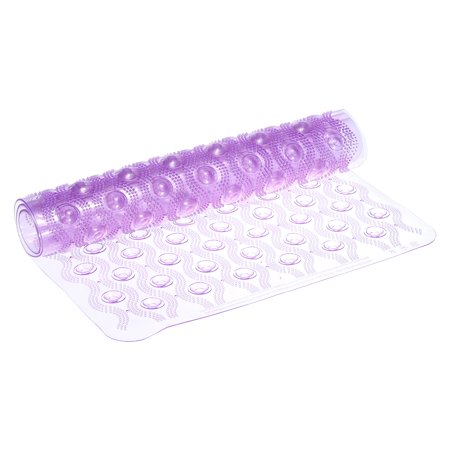 Uxcell 27.9" x 15.7" Non Slip Bath Tub Shower Mat for Bathroom Bathtub Clear Purple