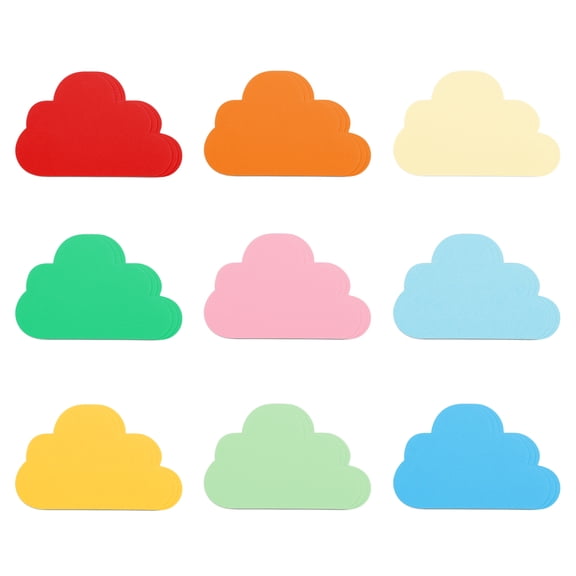 Uxcell 27 Pack Cloud Cutouts Paper Bulletin Board Decorations Multi-Color 2.4x1.6"