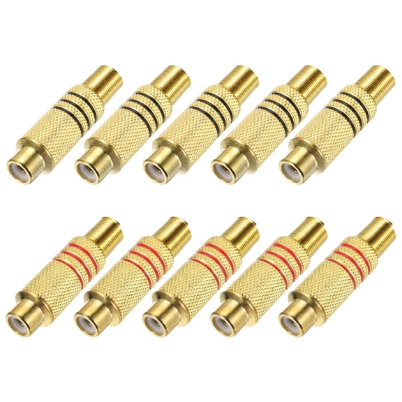 Uxcell 270RCA Solder Female Gold Plated Stereo Audio Connector Adapter Jack Plug RCA Converter Gold Panel Mount 10Pcs
