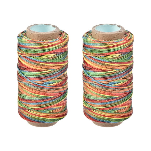 Uxcell 273 Yards 150D/1mm Leather Sewing Waxed Threads Colorful 2 Pack