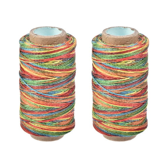 Uxcell 273 Yards 150D/1mm Leather Sewing Waxed Threads Colorful 2 Pack