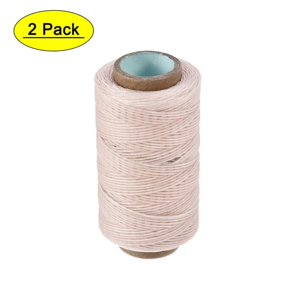 Uxcell 273 Yards 150D/1mm Leather Sewing Waxed Threads Pale Pink 2 Pack