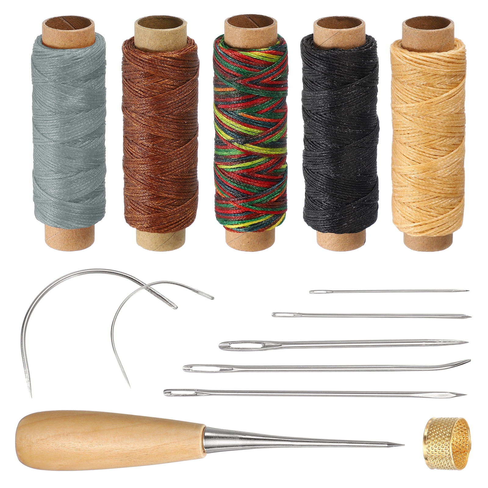 Uxcell 275 Yard Waxed Thread Cord, 0.8mm 150D Leather Sewing Waxed ...