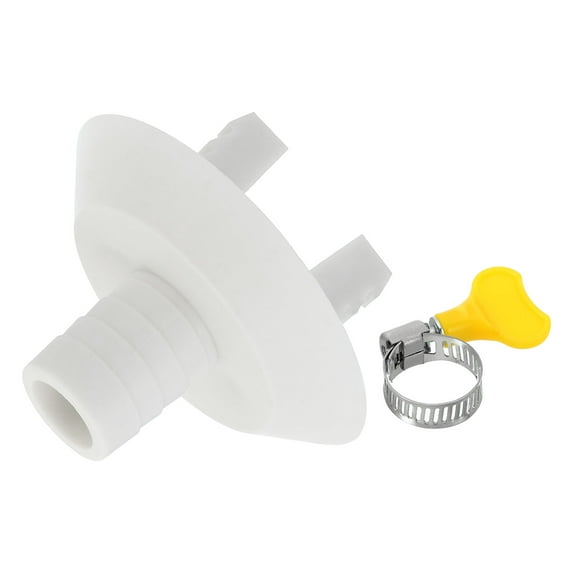 Uxcell 27mm Air Conditioner Drain Hose Connector, 1 Pcs Universal Drain Connector with Clamp, White Style 2