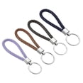 thumbnail image 1 of Uxcell 27mm Braided Leather Keychain, 4 Pack PU Key Ring Lanyard Strap, 1 of 5
