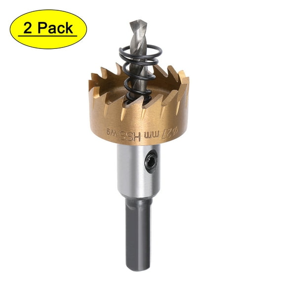 Uxcell HSS Hole Saw Drill Bit Cutter Titanium Plated for Stainless Steel Metal 27mm