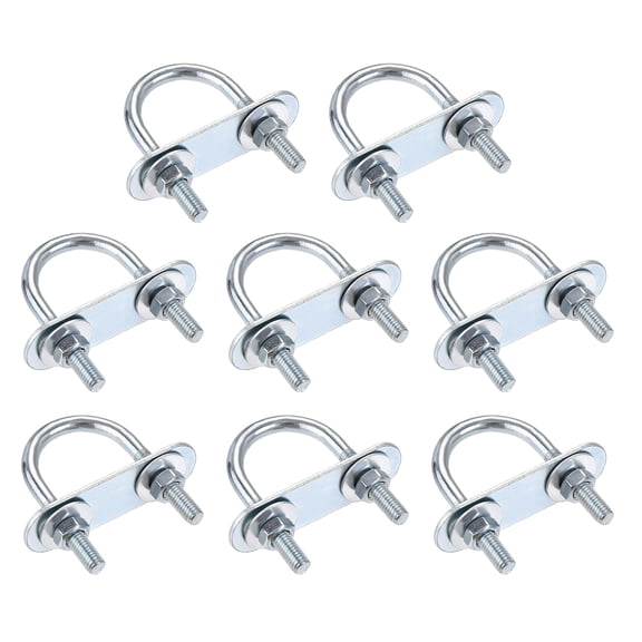 Uxcell 27mm Inner Width 53mm Length Round U-Bolt Steel M6 8 Sets