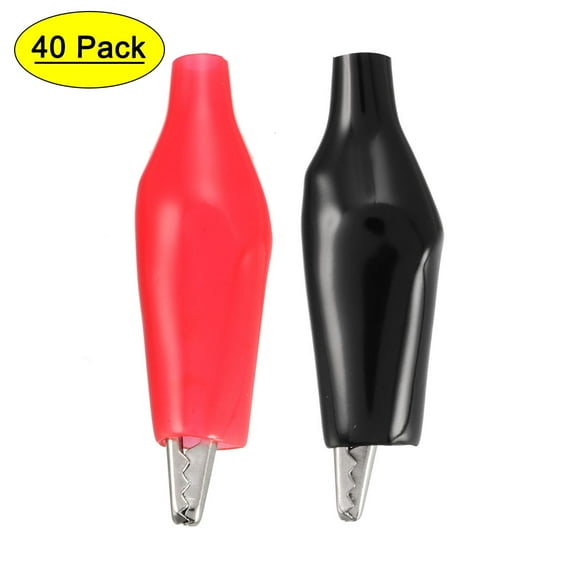 Uxcell 27mm Long Insulating Alligator Clip Crocodile Clamp Test Probe 40 Pack
