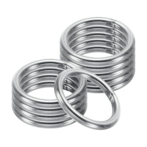 Uxcell 27mm Metal O Rings, 10 Pack 304 Stainless Steel Round Rings for Hardware Bags