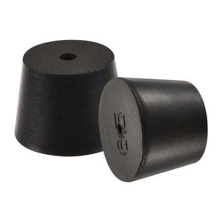 Uxcell 27mm to 34mm w Hole Rubber Tapered Plug for Lab Home Black 5 Pack