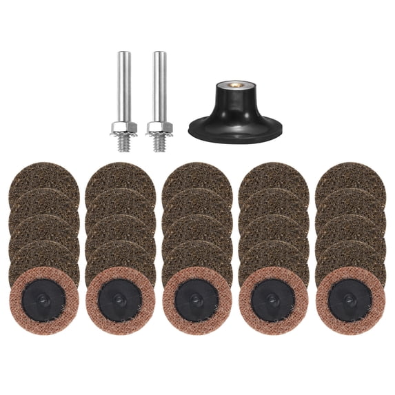 Uxcell 27pcs Quick Change Discs Set 2" Roll Lock Sanding Discs with 1/4" Shank Pad Holder Coarse Grit for Polish Rust Removal