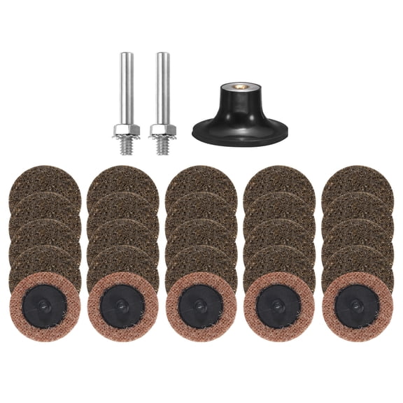 Uxcell 27pcs Quick Change Discs Set 2" Roll Lock Sanding Discs with 1/4" Shank Pad Holder Coarse Grit for Polish Rust Removal