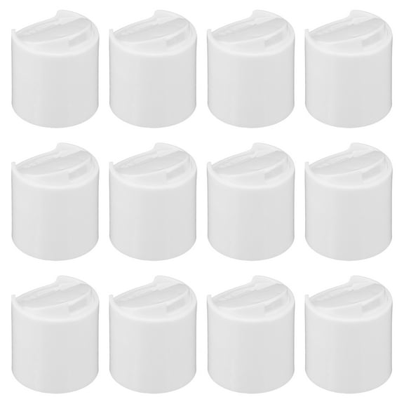 Uxcell 28/410 PP Plastic Disc Top Caps Press Cap, 12Pcs Durable Replacement Caps, White