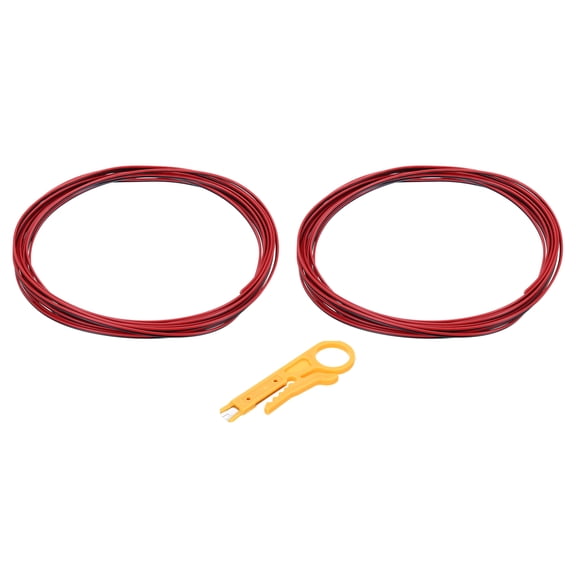 Uxcell 28 Gauge 2-Conductor Silicone Wire, Tinned Copper 7Ft/2.25M 300V 2-Core Parallel Wire With Wire Stripper, 2Pack
