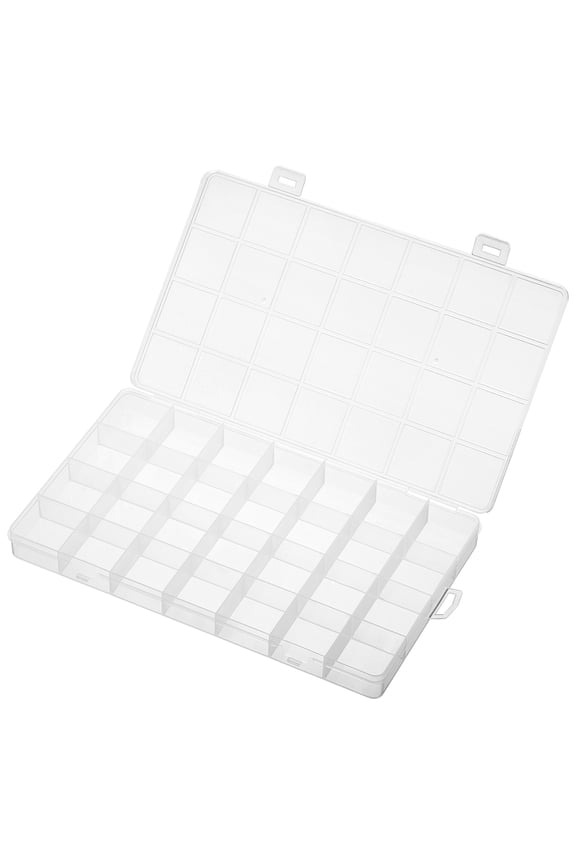 28 Grids Jewelry Organizer Box, 3 Pack 21mm Clear Plastic Jewelry Boxes Storage Container for Beads, Style 1
