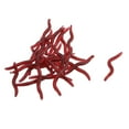 thumbnail image 1 of Uxcell 28 Pcs 1.4' Man-made Earthworm Worm Silicone Burgundy Fishing Lure Fish Bait 0.2oz, 1 of 1