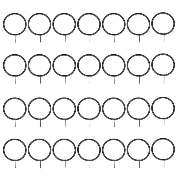Uxcell 28 Pcs Curtain Rings with Eyelets, 1.5"ID Sliding Smoothly Metal Drapery Ring Fit Up to 1 1/4" Curtain Rod, Black