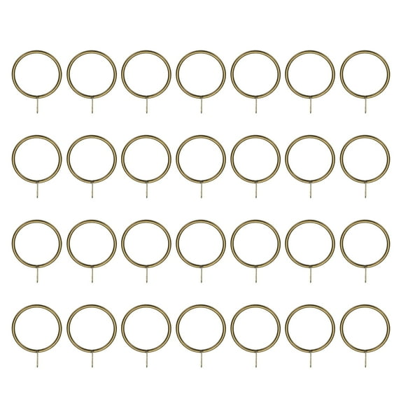 Uxcell 28 Pcs Curtain Rings with Eyelets, 1.5"ID Sliding Smoothly Metal Drapery Ring Fit Up to 1 1/4" Curtain Rod, Bronze
