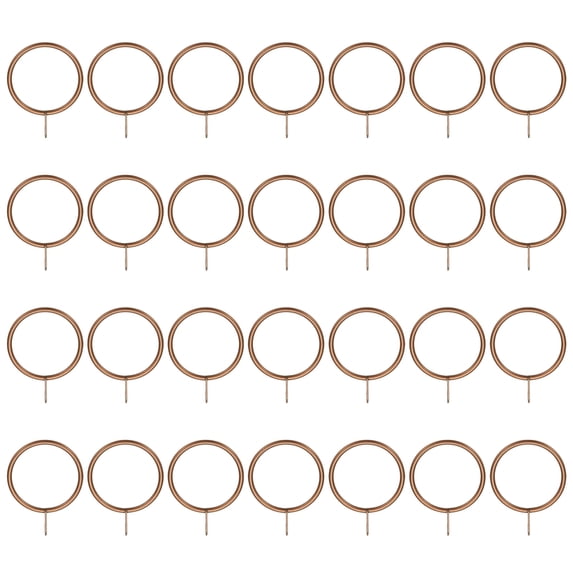 Uxcell 28 Pcs Curtain Rings with Eyelets, 1.5"ID Sliding Smoothly Metal Drapery Ring Fit Up to 1 1/4" Curtain Rod, Red Bronze