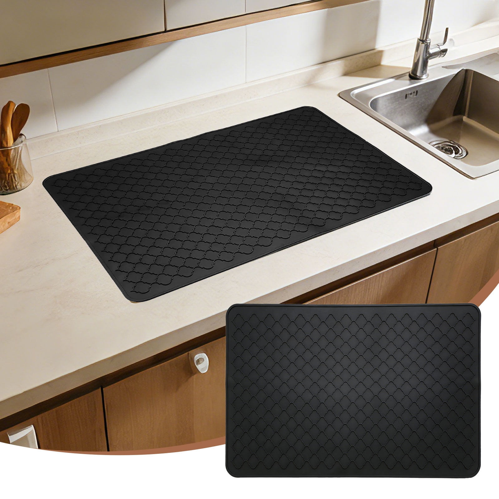 Uxcell 28 x 20 Inch Stove Top Cover for Electric Stove, 1Pcs Silicone Mat for Glass Top Cover Non-Slip Glass Cooktop Protector for Kitchen Oven Dish Drying Mat, Black