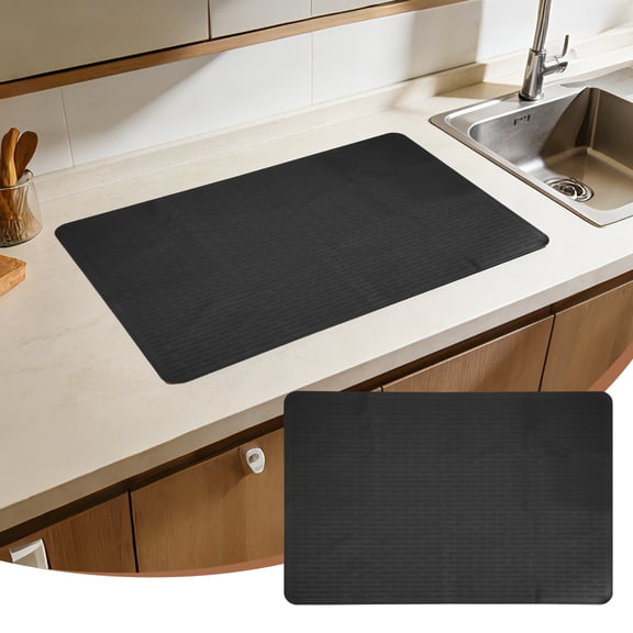 Uxcell 28 x 20 Inch Stove Top Cover for Electric Stove, 1Pcs Silicone Stripe Mat for Glass Top Cover Non-Slip Glass Cooktop Protector for Kitchen Oven Dish Drying Mat, Black
