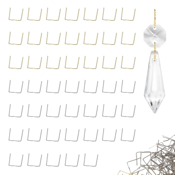 Uxcell 280 Pack Chandelier Crystal Hooks, 0.55 x 0.55 Inch Connector Clips for Fasten Connecting[Copper, Chrome & Gold]