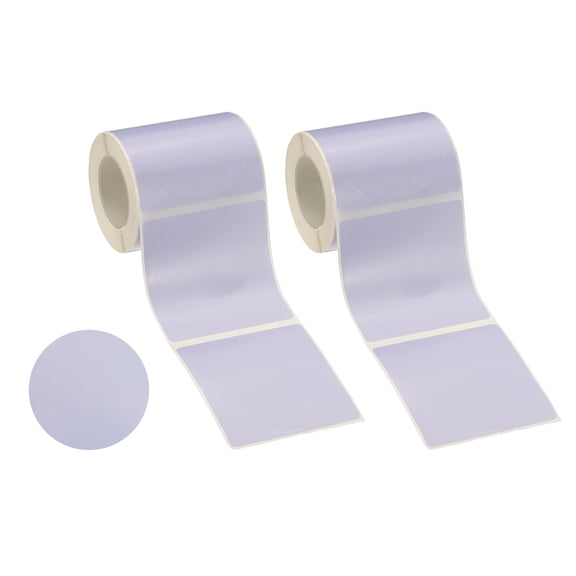 Uxcell 280 Pcs Thermal Labels, 2x2" Round Thermal Printer Labels Stickers Self Adhesive Tags Paper 2 Rolls Small Waterproof for Printer Small Business Name Tag Barcode, Purple