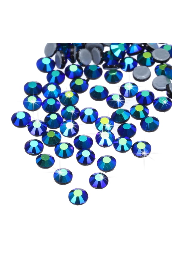 288 Pcs Hotfix Rhinestones Flatback Crystal Glass Gems (SS30 6.6mm,Navy Blue )