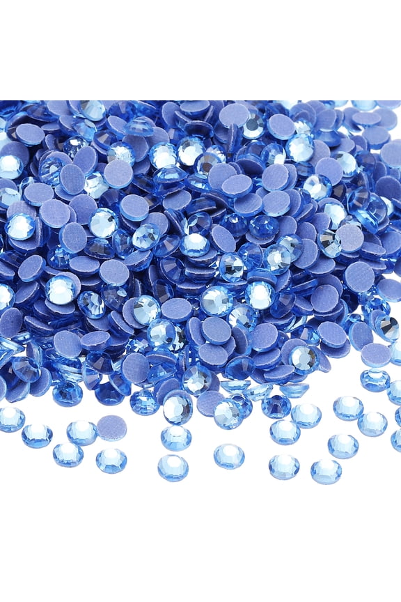 2880 Pcs Hotfix Rhinestone Flatback 2mm Gem Crystal Round Resin Trims Beads Gem for Crafts Clothes DIY Decoration Nail Art, (SS6, Blue)